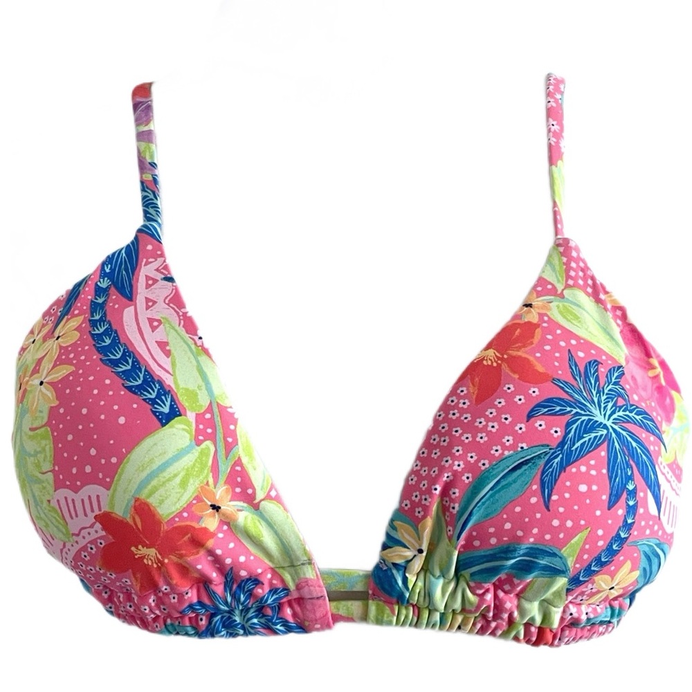 BlueC Tropical Triangle Bikini Top Size Large NWOT